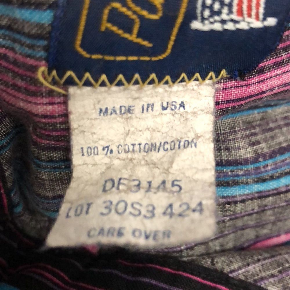 Vintage panhandle slim fit mens long sleeve. Western stripe size 17X35 - Picture 5 of 10